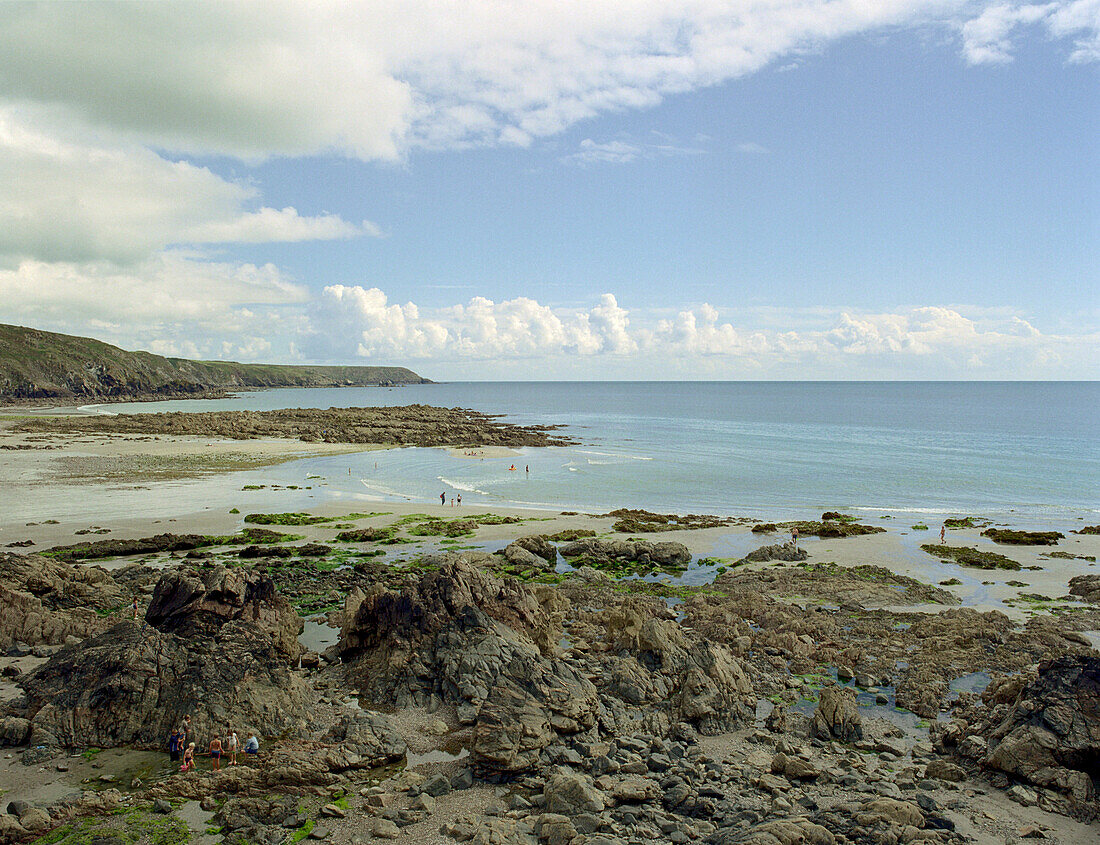 Beach and coastal landscape at Kennack Sands, South England Great Britain