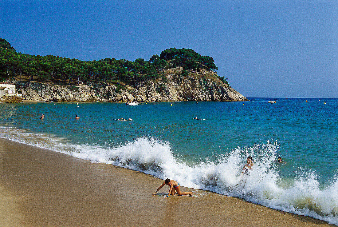 Beach, Playa del Castell, Costa Brava, Catalonia Spain