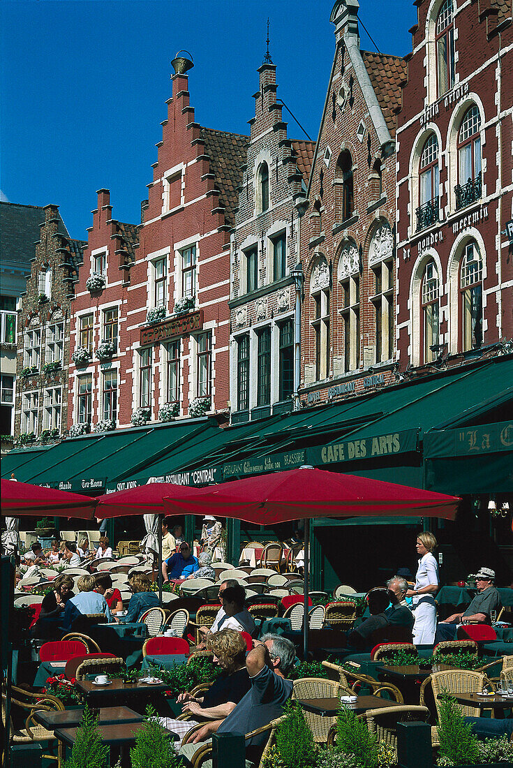 Restaurants, Great Market, Brügge Belgium