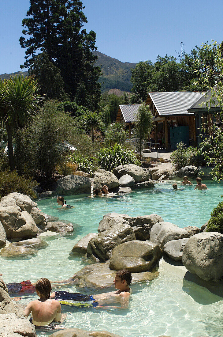 Hot springs in newzealand, people New Zealand