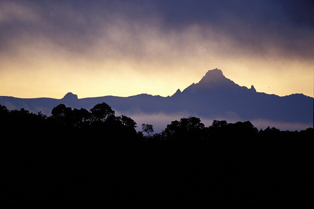 Mount kenia at sunrise, landscape moutain