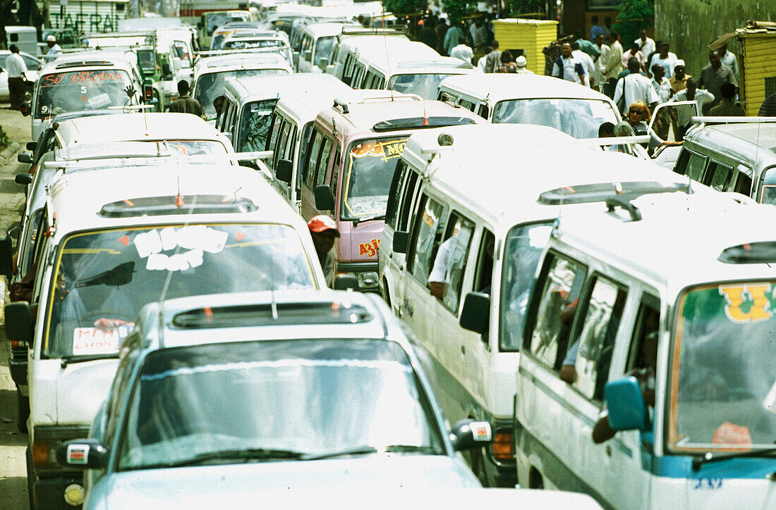 Cars in traffic jam, transport car