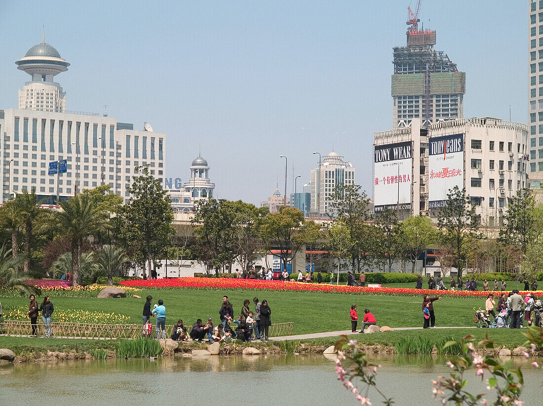 People in a park, Shanghai, China