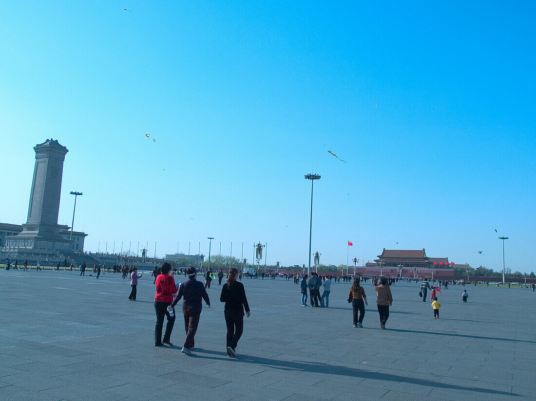 Tourists on tiananmen place, Peking, China