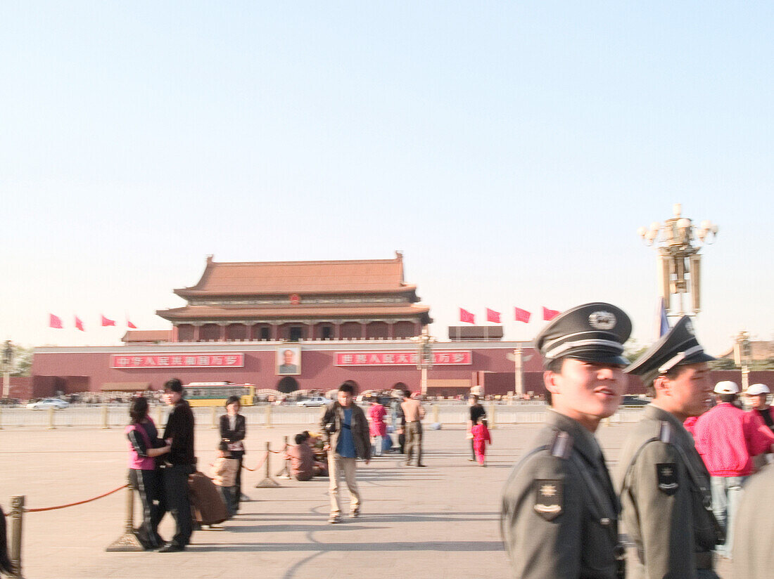 Tiananmen place, travel soldiers in Peking, Peking, China, Asia