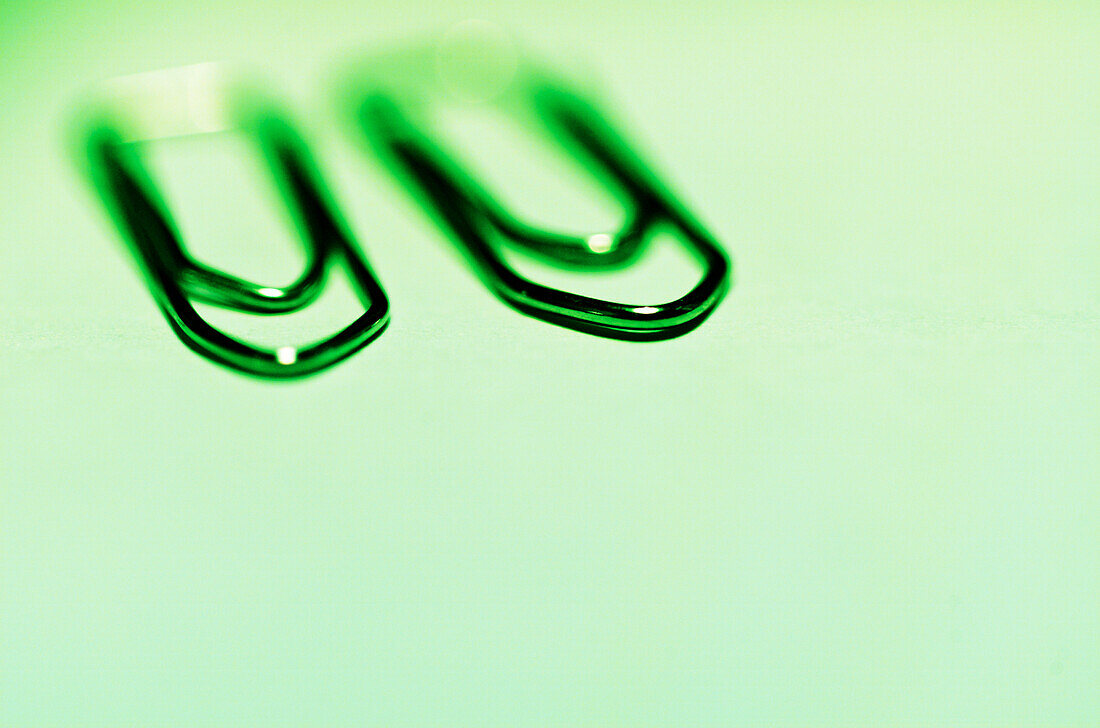 Pair of paperclips, stilllife