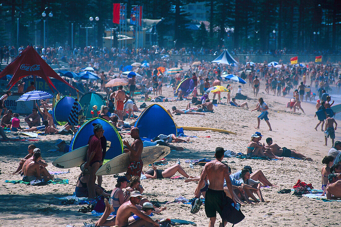 Strandleben, Manly Beach, NSW Australien