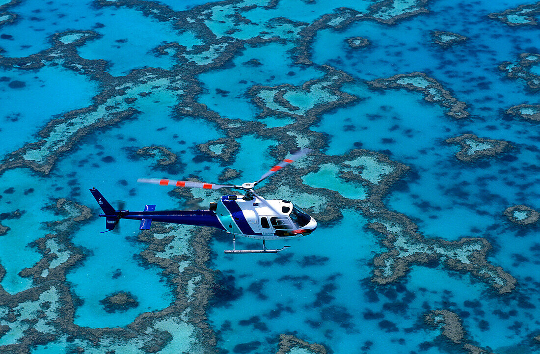 Aerial view, Heron Island, Great Barrier Reef Queensland, Australia