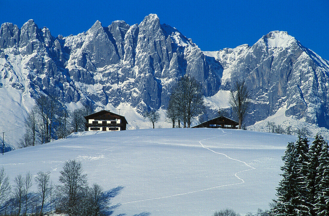 Skigebiet Kitzbuehel, Bauernhof, Wilder Kaiser Austria