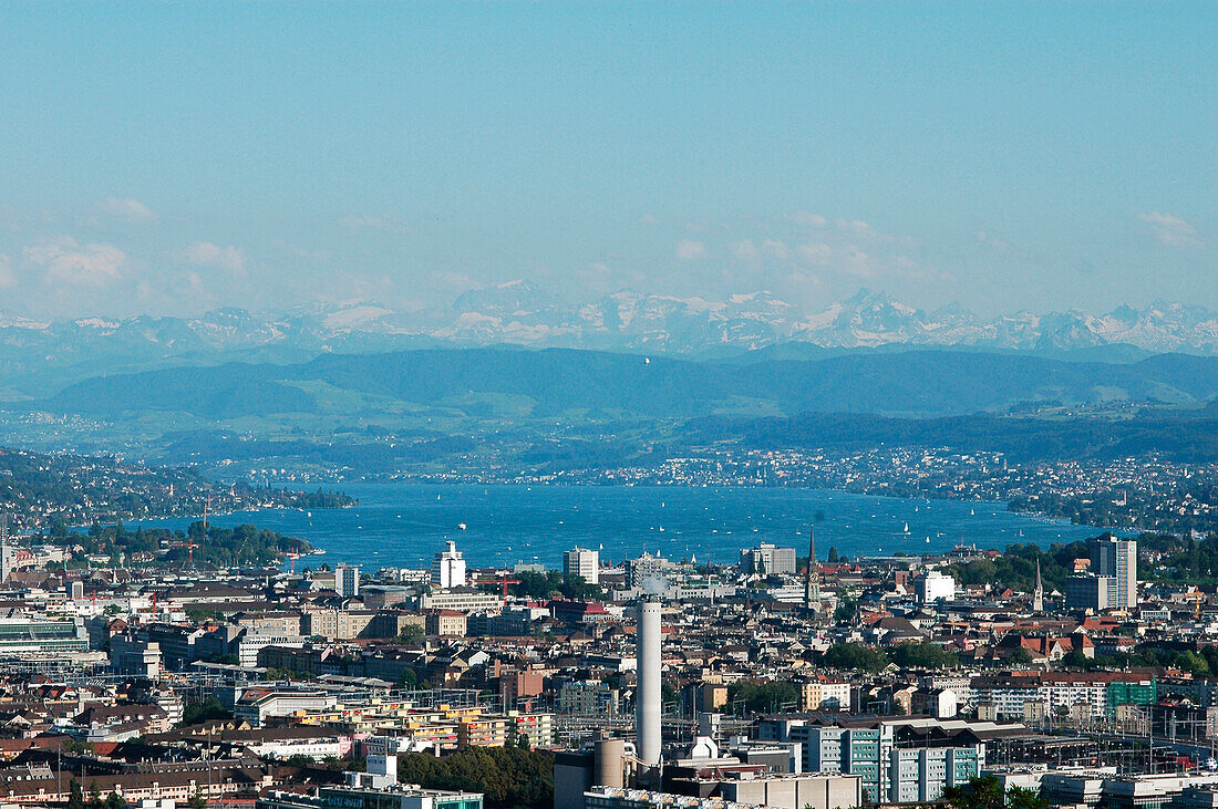 View over lake Zurich, Zürich, Schweiz, Europa