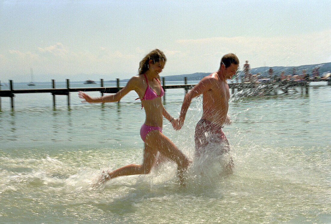 Bathing People, Starnberger See, Bavaria, Germany