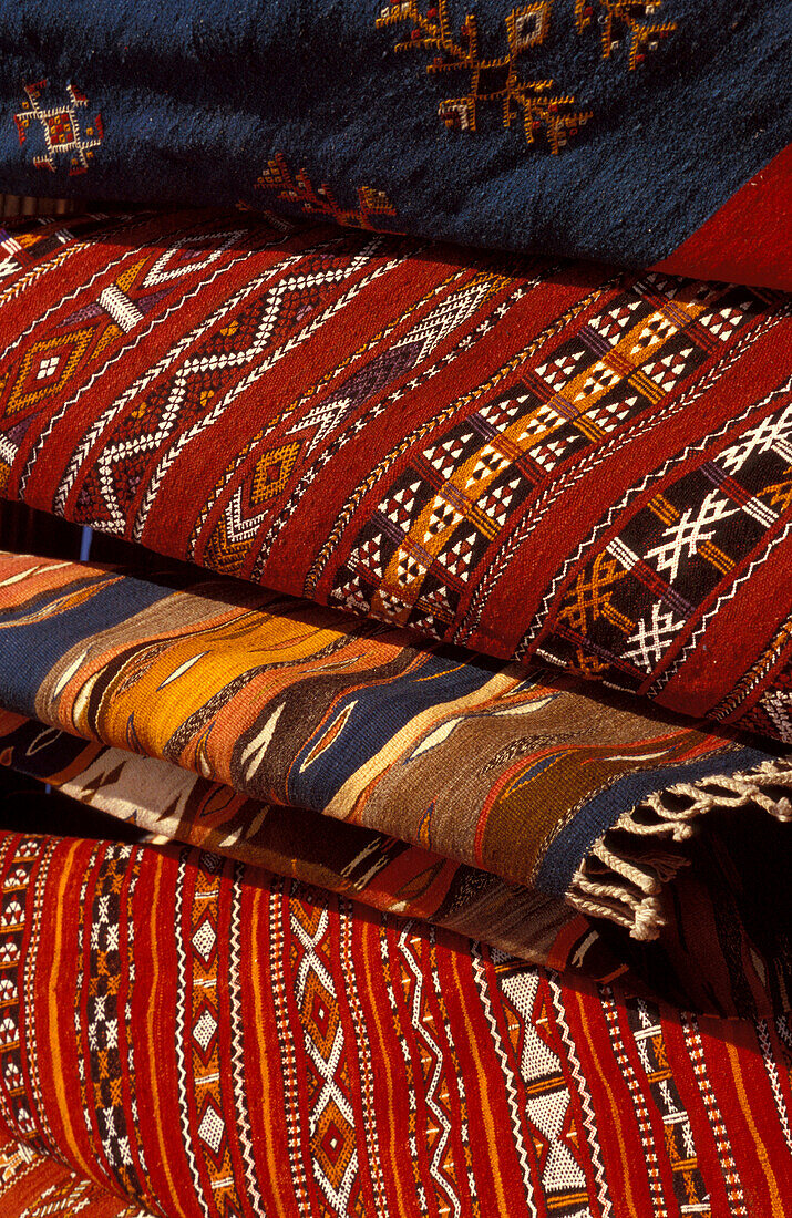 Carpets in the souk, Marrakesh Morocco, Africa
