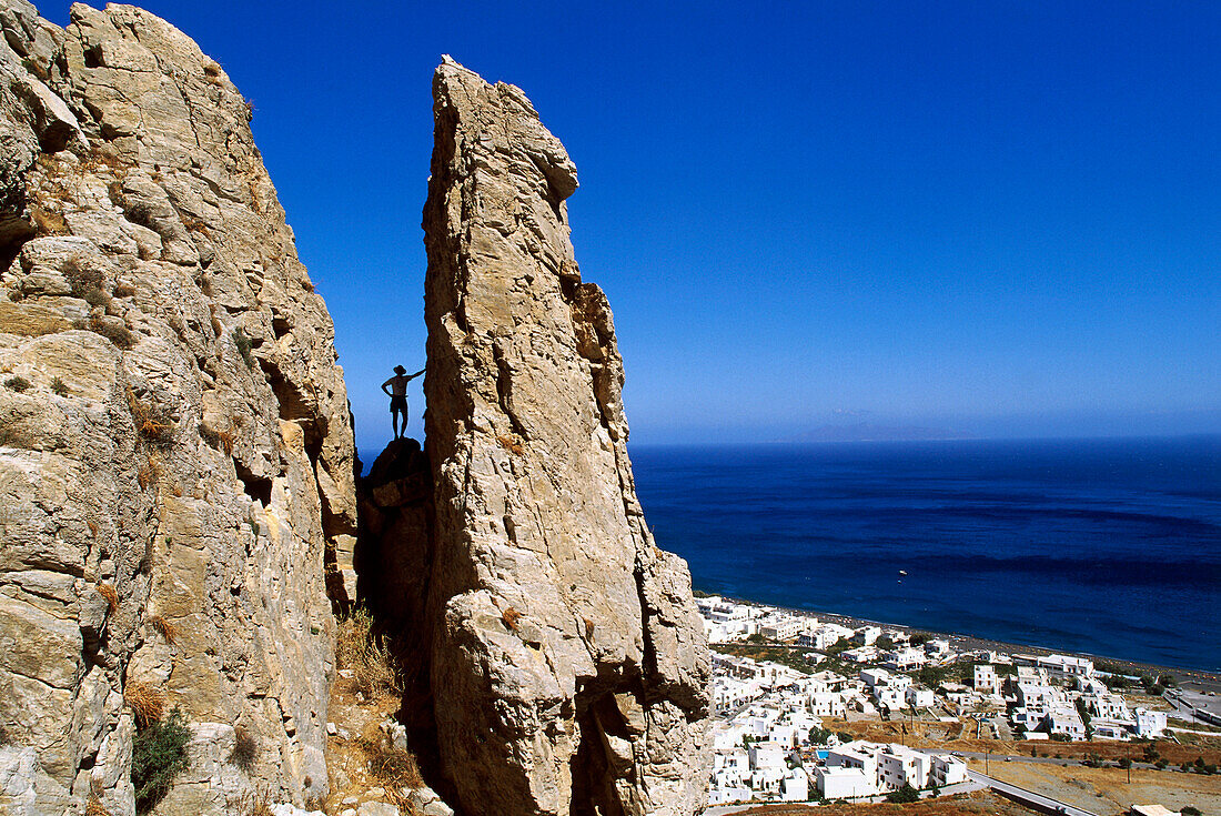 Blick auf Oia, Santorin, Kykladen Griechenland