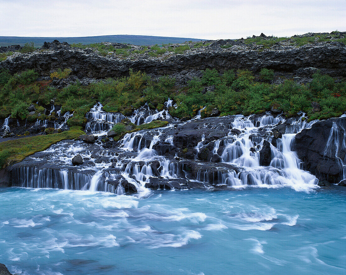 Wasserfall, Hraunfossar, Island