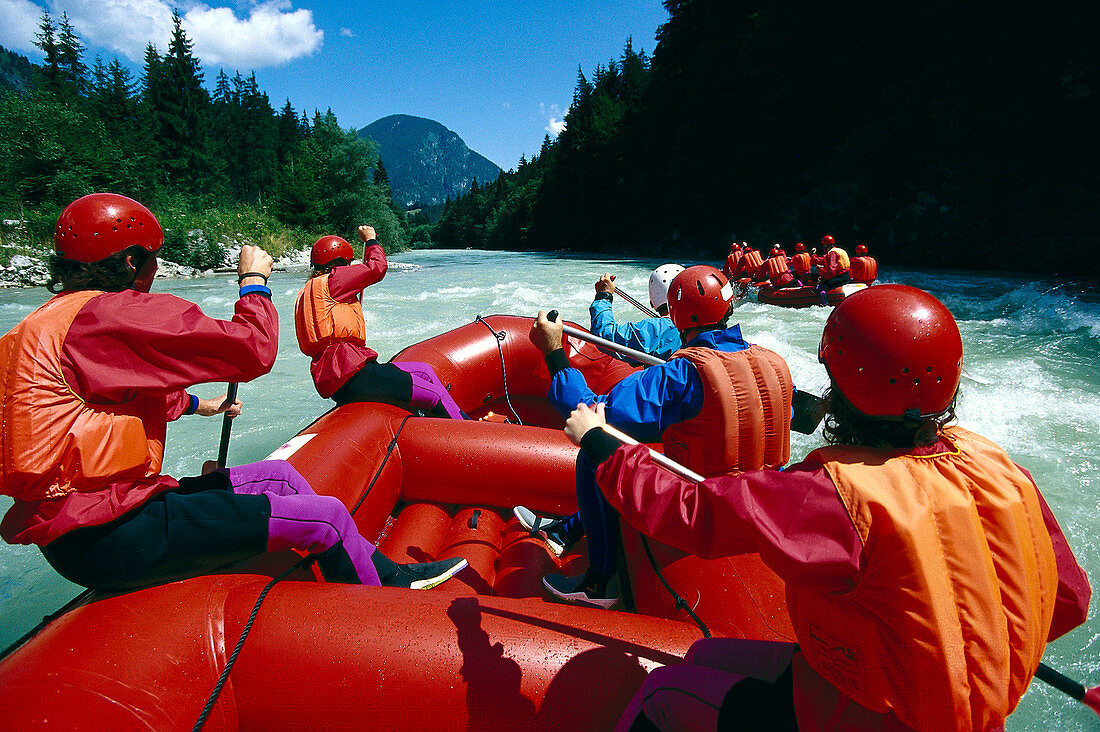 Rafting auf der Saalach, Oesterreich Dia leicht beschaedigt