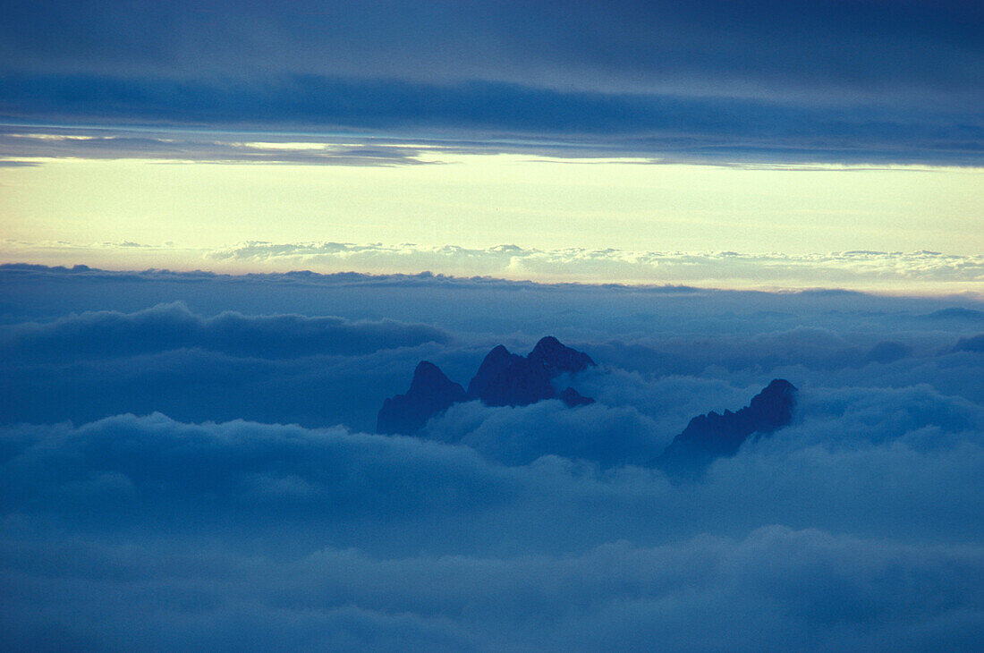 Zugspitze, Sea of fog, Upper Bavaria Germany