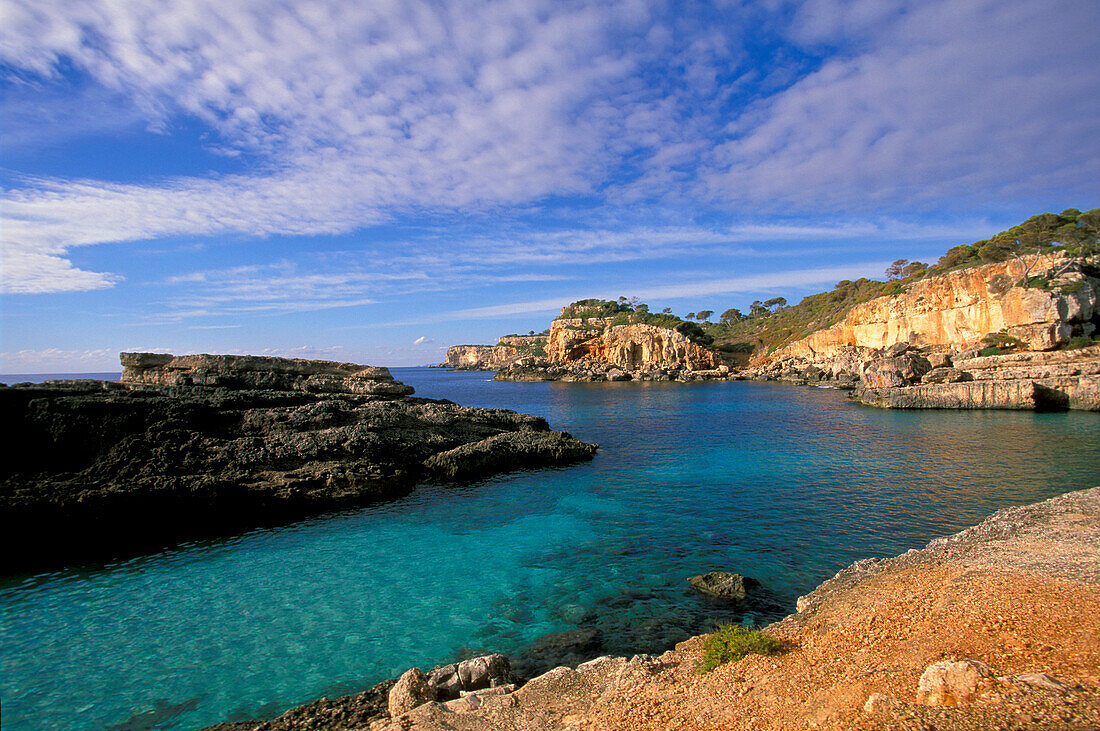 Karge Küstenlandschaft, Cala s'Amonia, Mallorca, Spanien