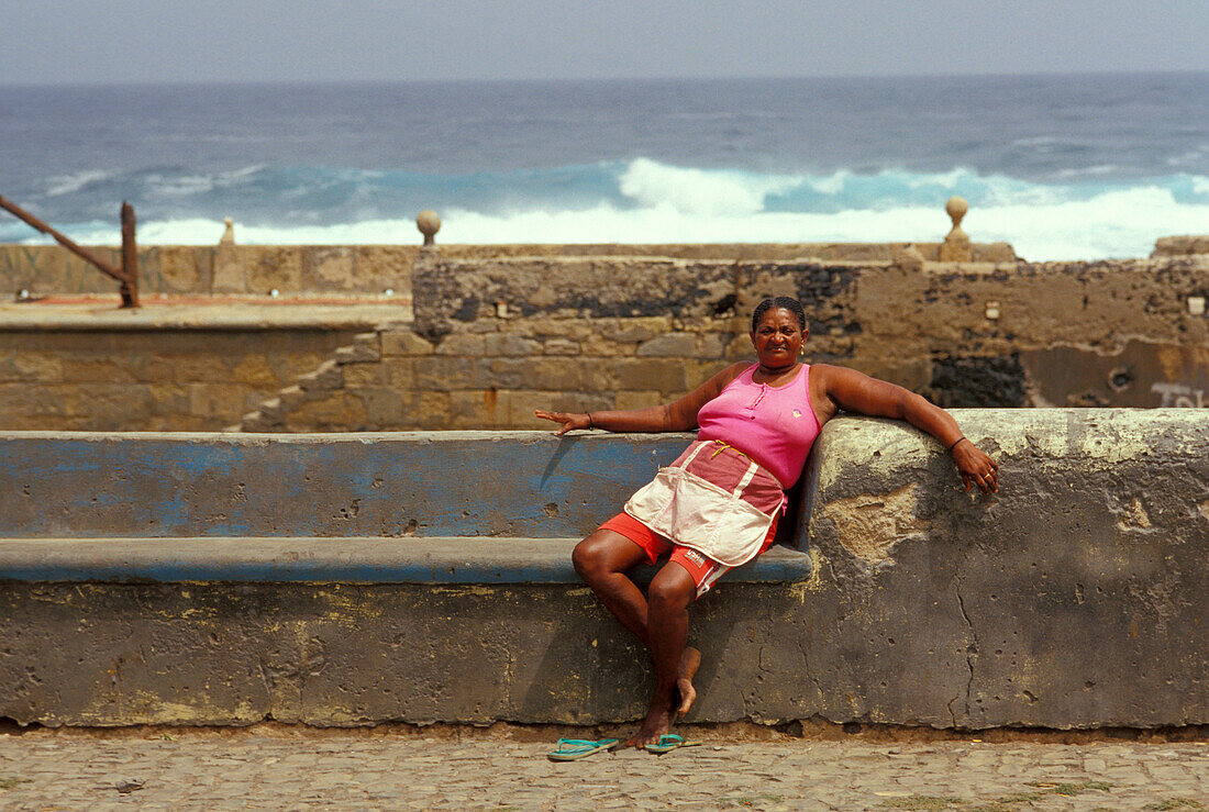Native woman at Ponta do Sol, Santo Antao, Cape Verde Islands, Africa