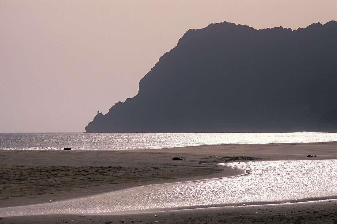 Beach at sunset, Sao Pedro, Sao Vicente, Cape Verde Islands, Africa