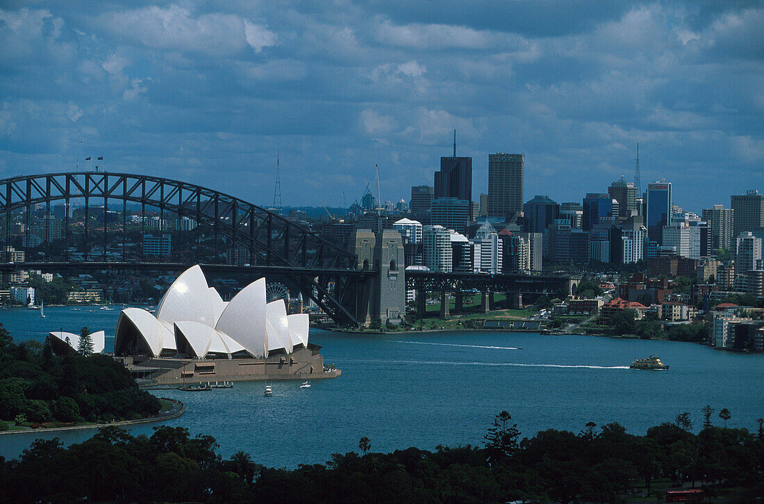 Opernhaus, Harbour Bridge, am Botanischen Garten, New South Wales, Australien, Sydney