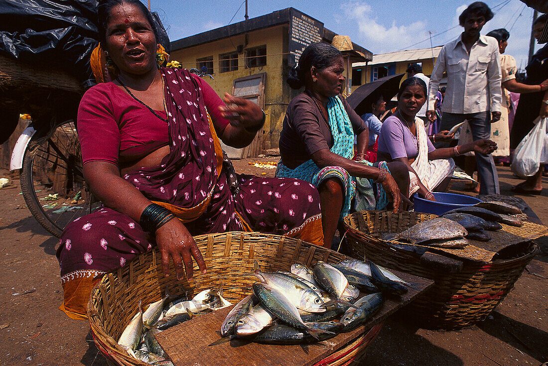 Marktfrau, Mapusa Goa, Indien