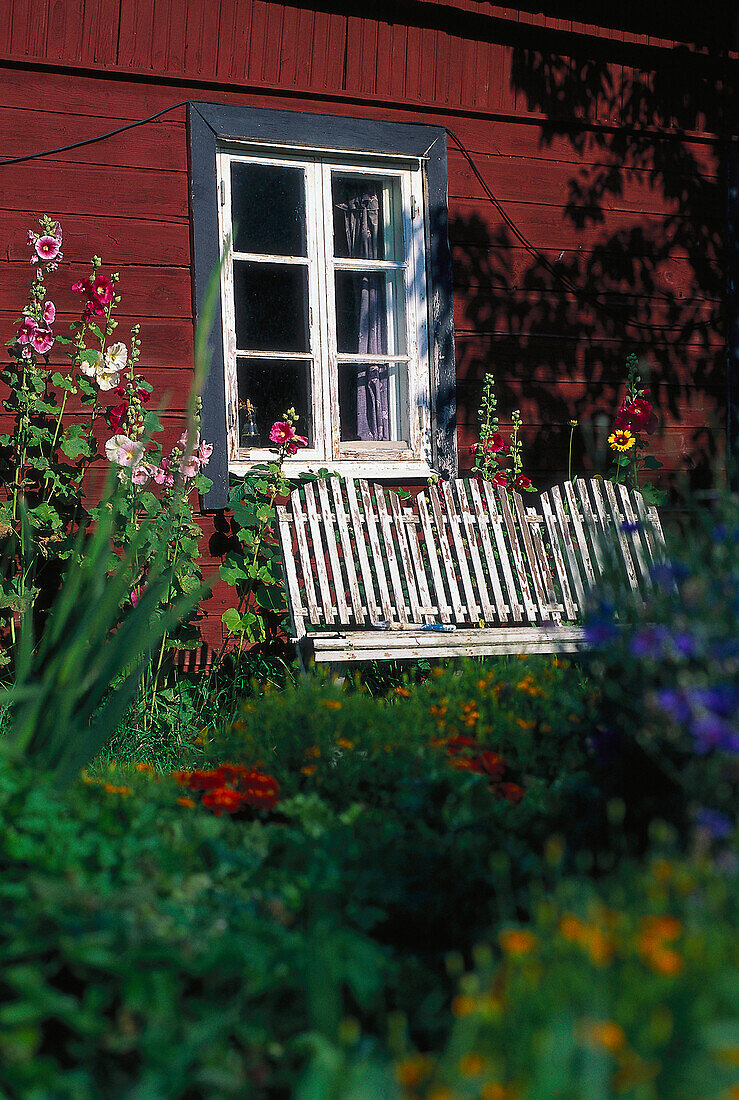 Blumengarten, Holzhaus, Burs, Gotland, Schweden