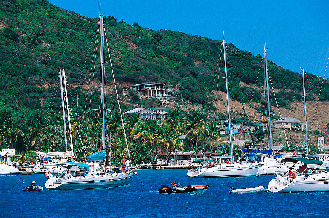 Segelboote, Clifton Habour, Union Island St. Vincent, Grenadinen