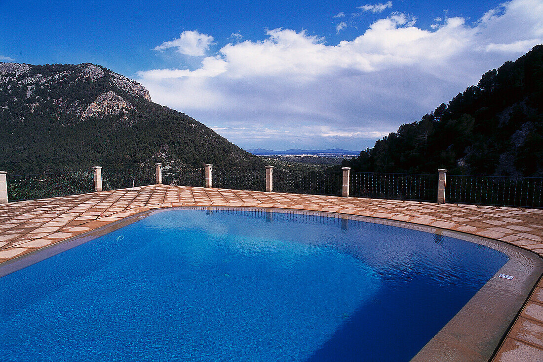 Pool, Finca Ets Abellons, Agrotourismo, b. Binibona Mallorca, Spanien