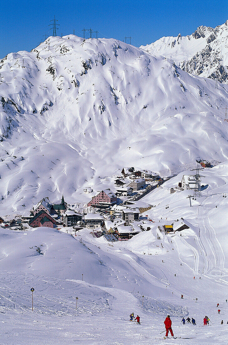 View over St. Christoph, Arlberg, Tyrol, Austria