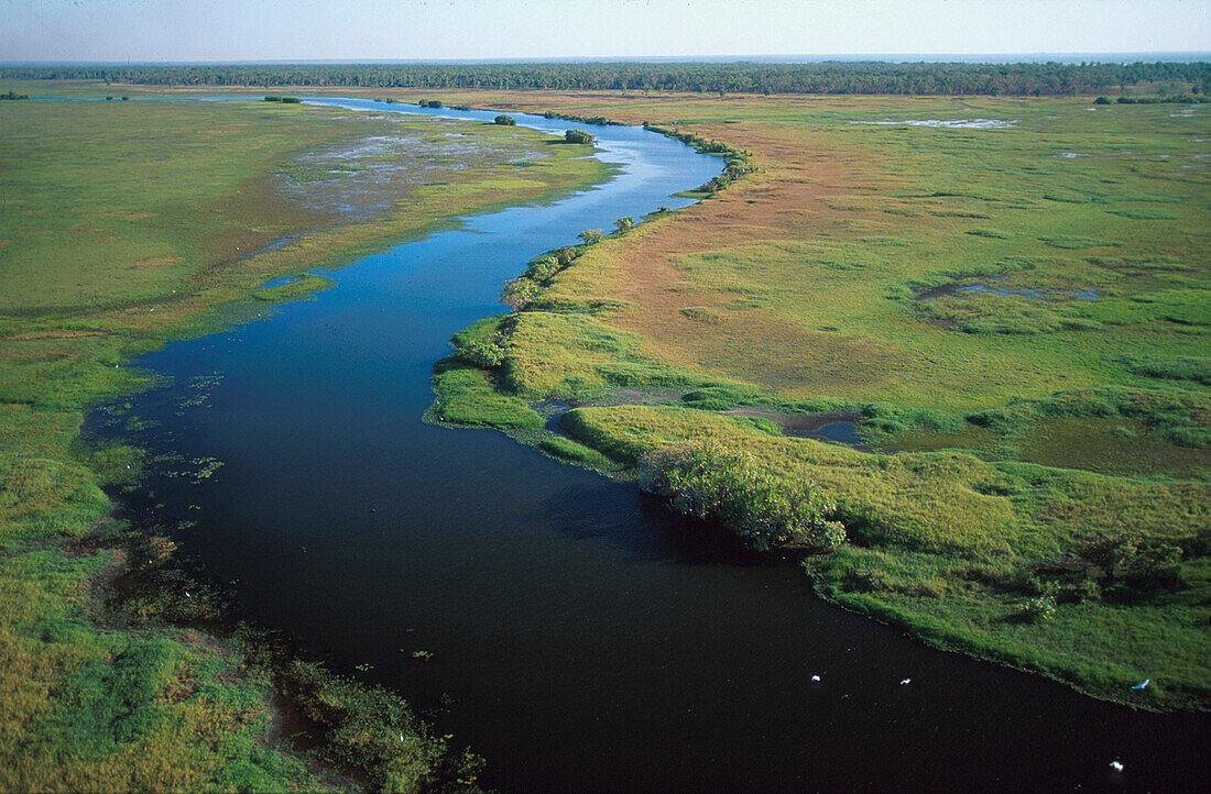Blick auf den Malega Creek in einem Sumpfgebiet im Kakadu Nationalpark, Northern Territory, Australien