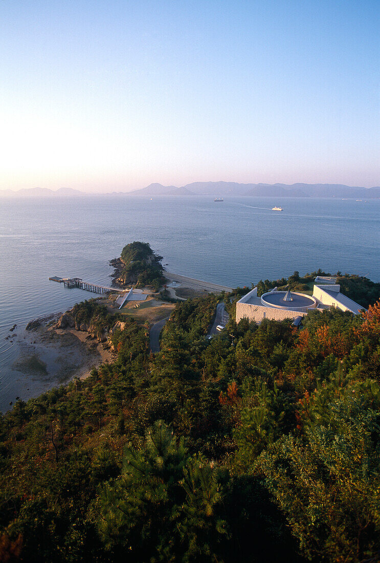 Building at the coast of an island, Benessse House, Museum of Contemporary Art, Naoshima, Japan