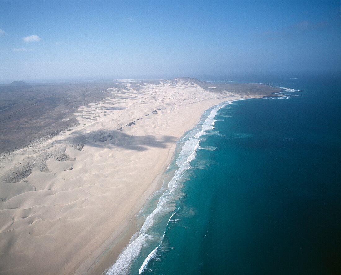Aerial view of Praia de Chave, Boa Vista, Cape Verde Islands