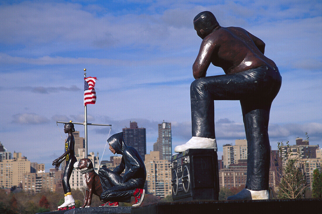 Sculptures in the sunlight, Sculpture Park, Queens, New York, USA, America