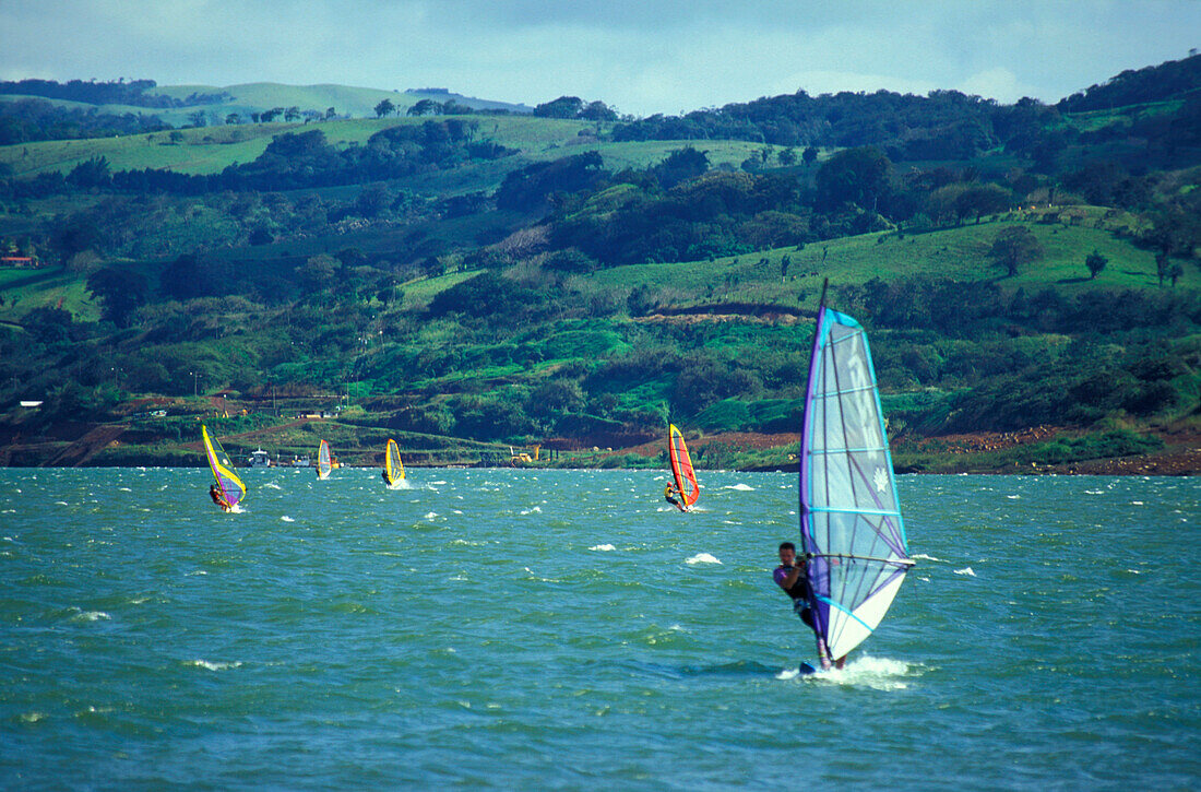 Windsurfing at Lake Arenal, Costa Rica, Caribbean, Central America