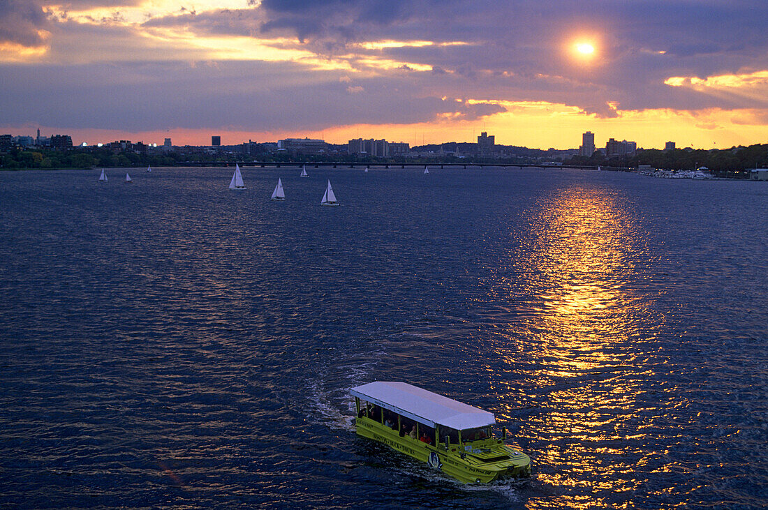 Sunset over Charles River, Boston Massachusetts, USA