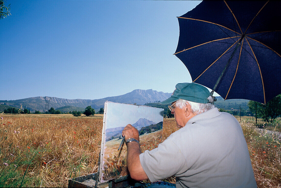 Maler, Montagne su Victoire, Provence Frankreich