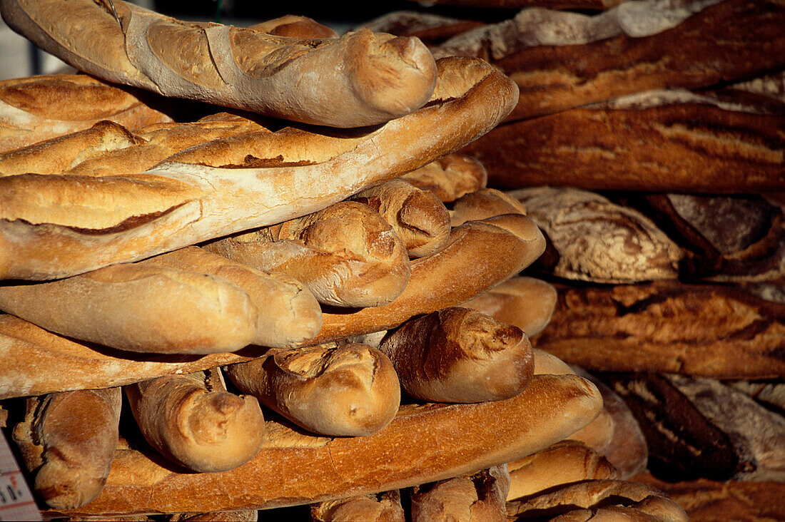 Baguettes, Markt, Provence Frankreich