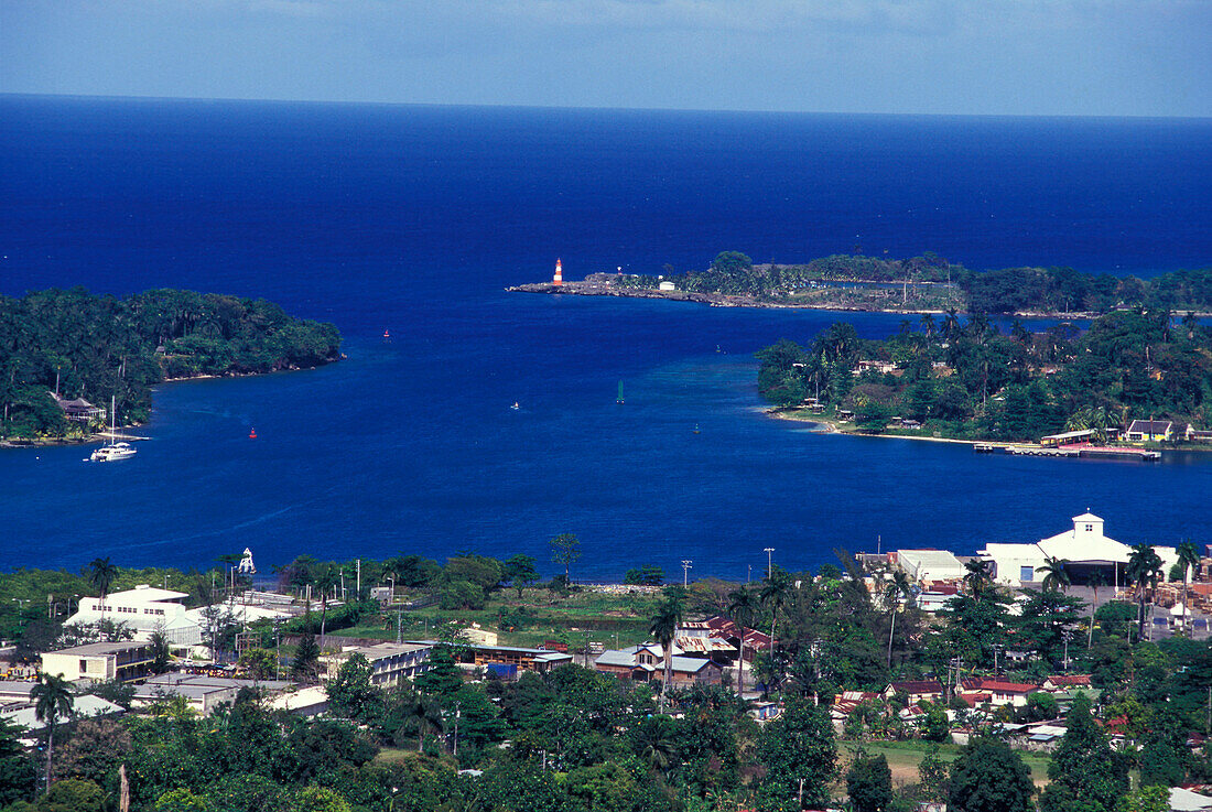 Blick auf Port Antonio, District Portland Jamaika, Karibik