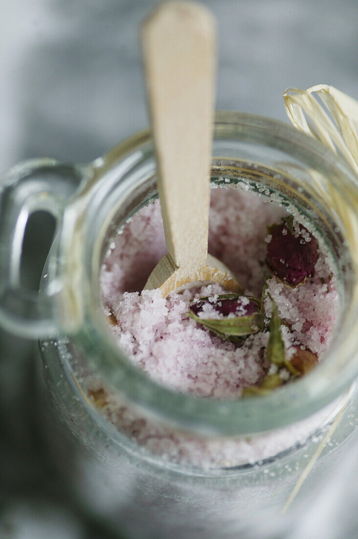 Bath salts in a jar