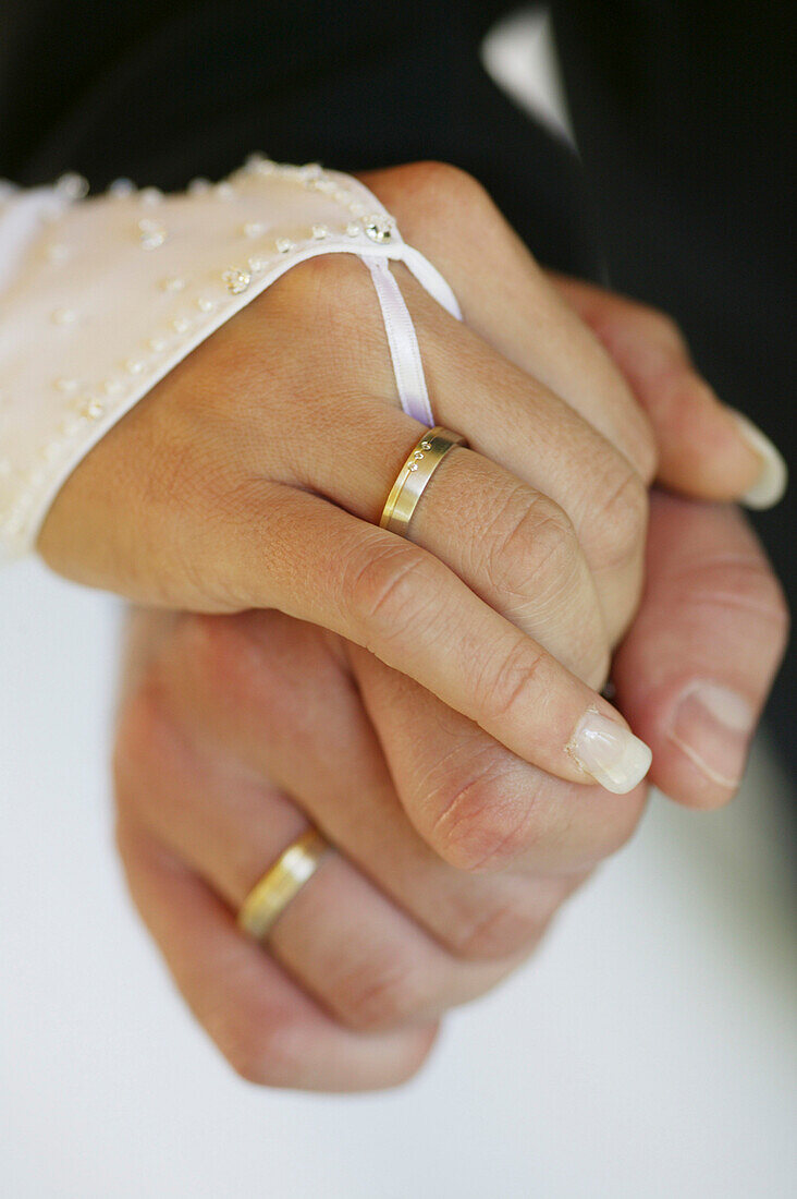 Hands with wedding-rings, Hands with wedding-rings, Close-up of hands with wedding-rings, Wedding lifestyle