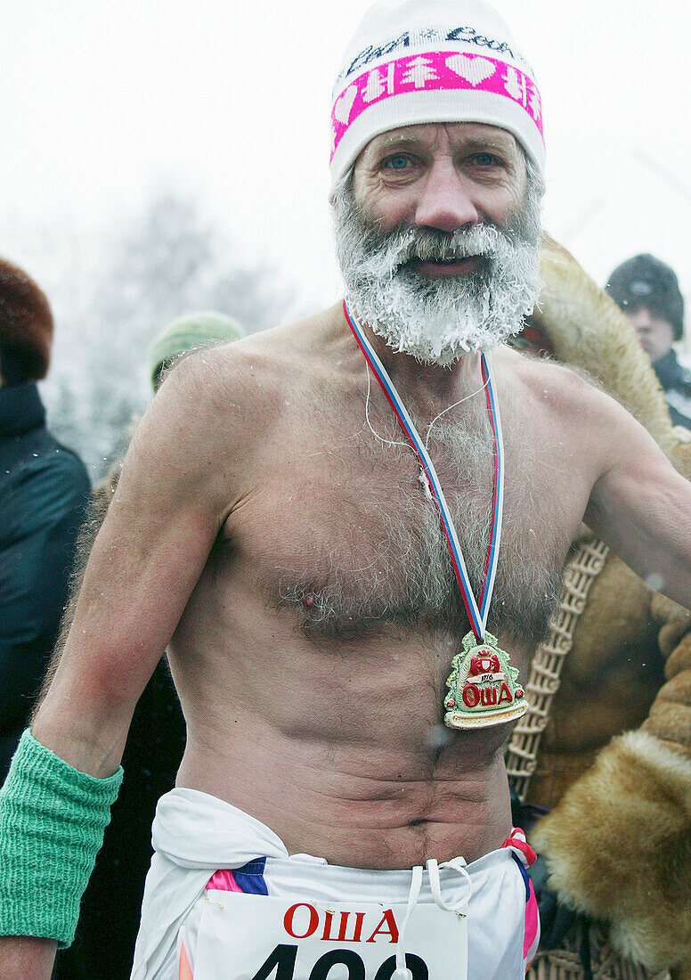 Old men with naked upper body, Siberia