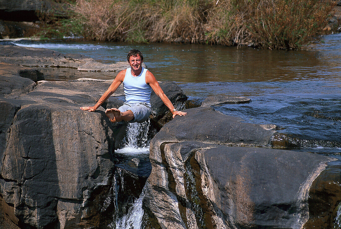 Man, Waterfall, Mpumalanga South Africa