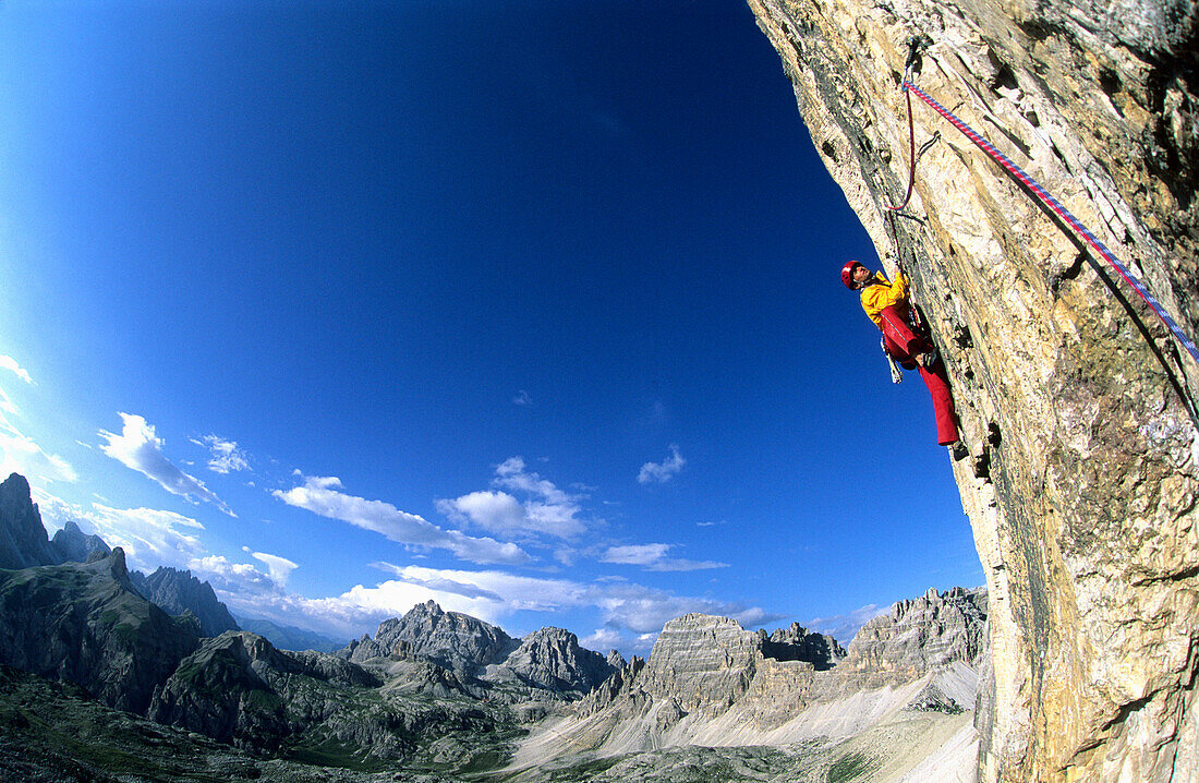 Männliche Kletterer, Drei Zinnen, Dolomites, Südtirol, Italien