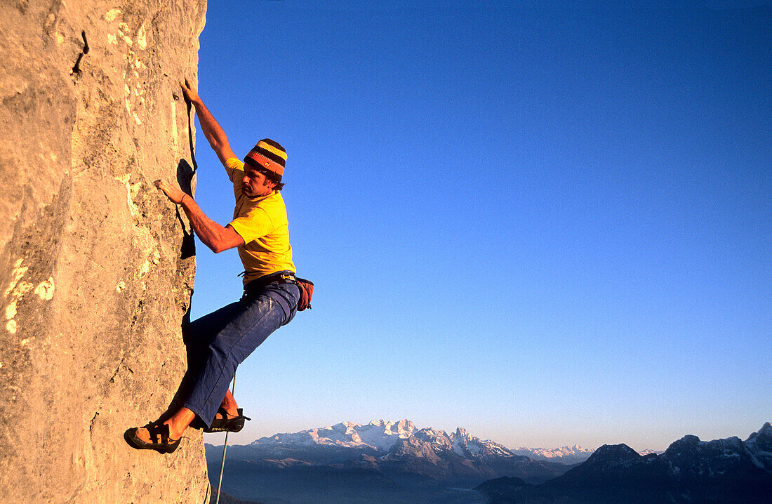 Freikletterer, Gitschenwand, Salzburger Land, Österreich