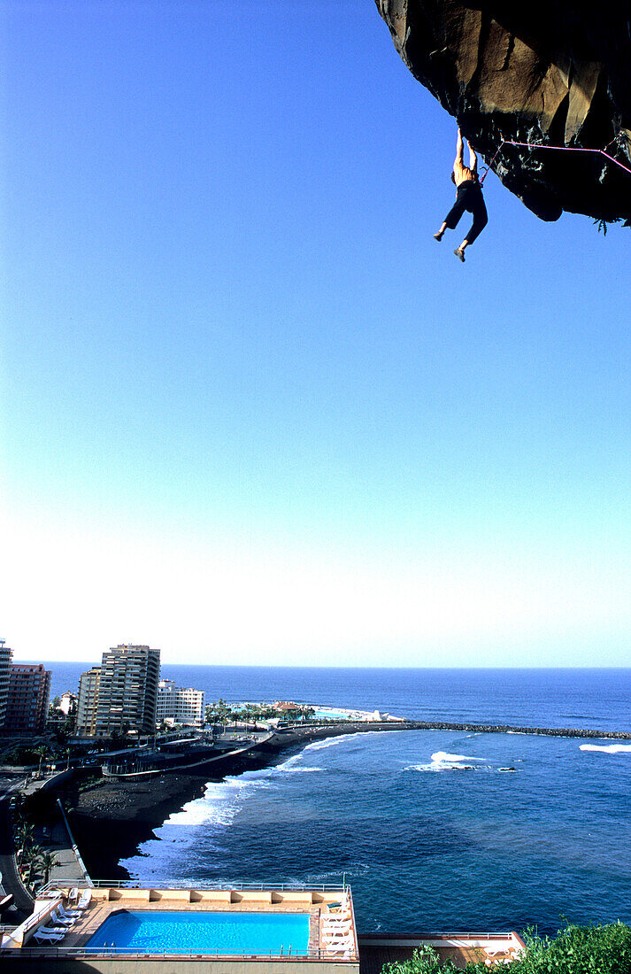 Climbing, Martinez, Tenerife, Canary Islands, Spain