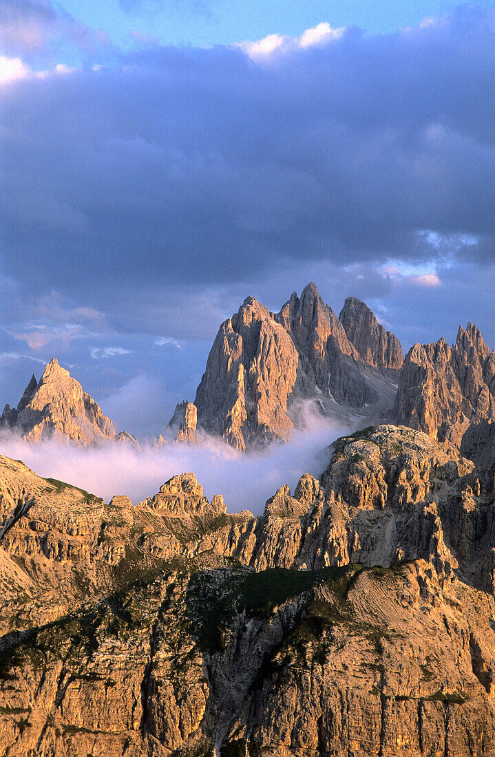 View of Monte Campedelle, Dolomites, South Tyrol, Italy