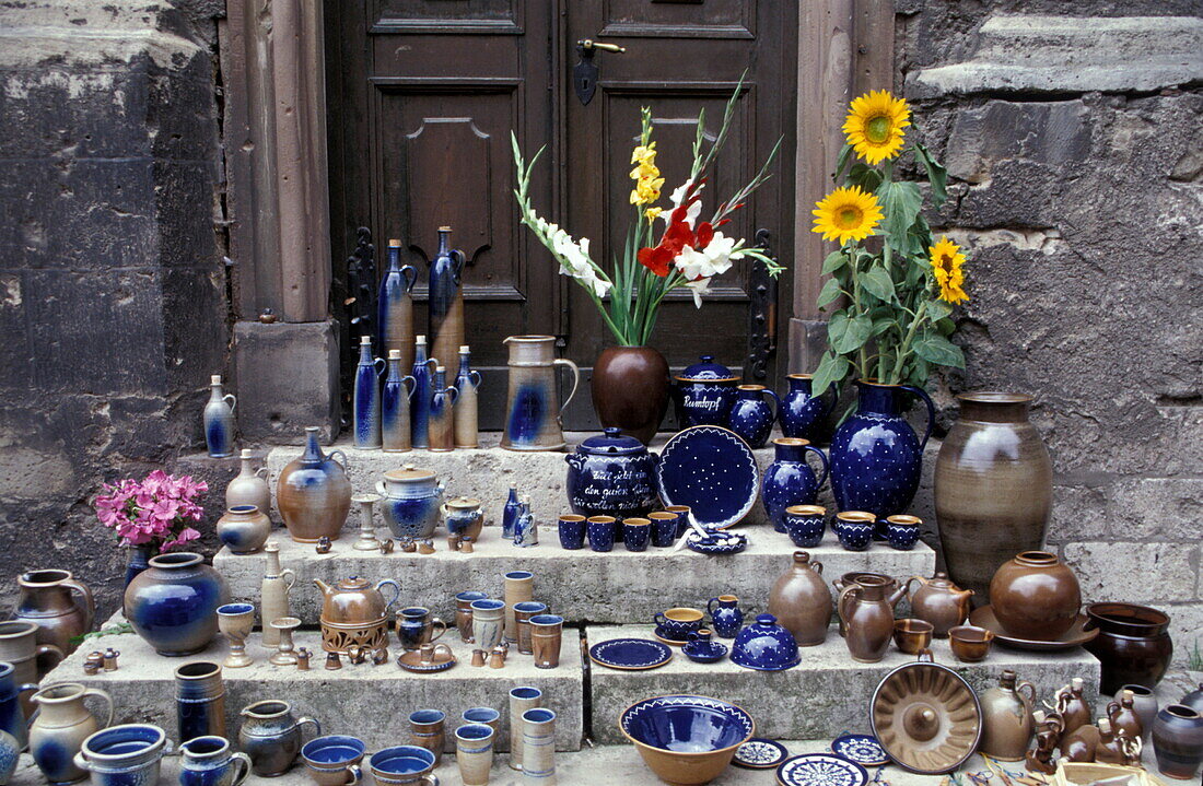 Töpfermarkt Herderplatz, Weimar, Thüringen, Deutschland, Europa