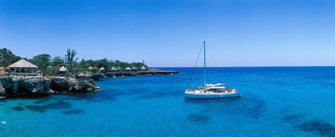 Catamaran & Coastline, Negril, Jamaica, Caribbean