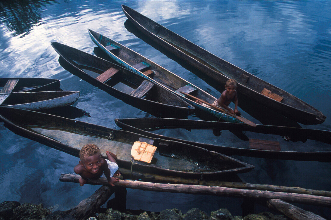 Canoes, Langa Langa Lagoon, Arabala, Malaita, Solomon Islands