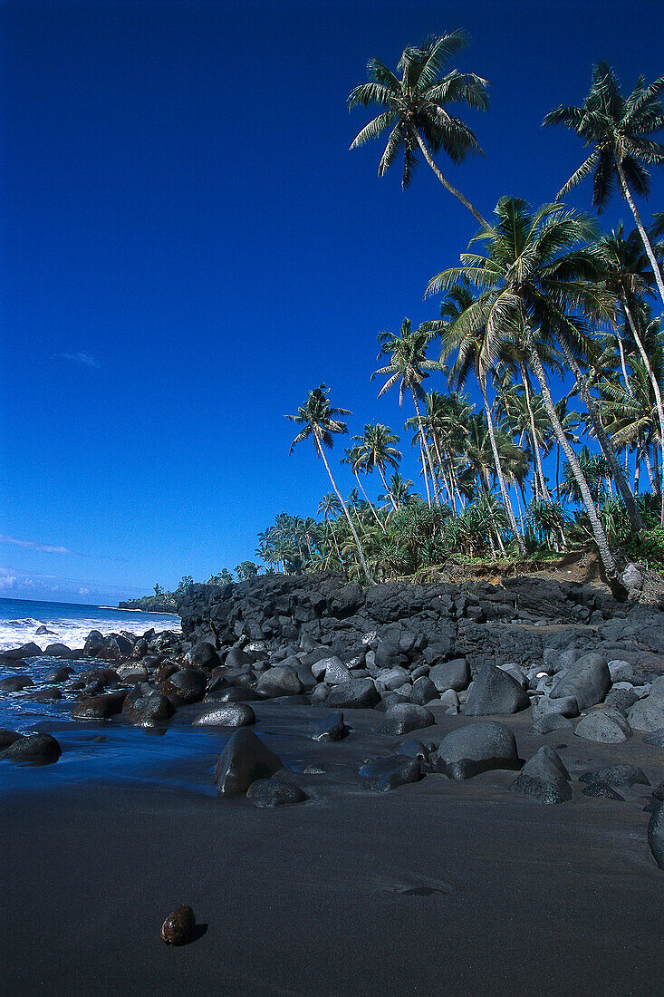 Nuu Black Sand Beach, near Taga Savai'i, Samoa